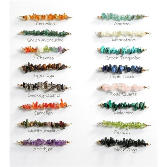 ๐ Layered Stone Necklace | 14K Gold Plated Multi-Chain Pendant - Picture 6 of 6